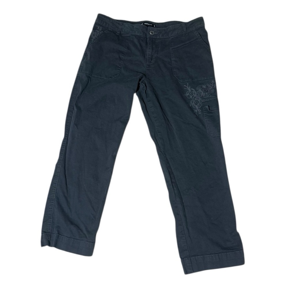 Lee Black Charcoal Midrise Cargo Crop Pants Size 10